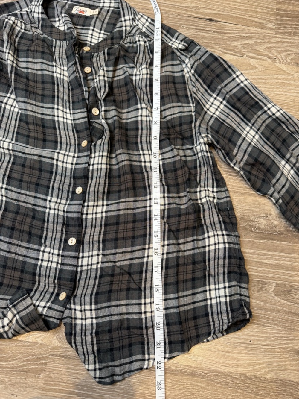 Faherty Drift Plaid Button-Up Shirt in Timberwood Plaid Size S Modal Linen - Picture 9 of 9